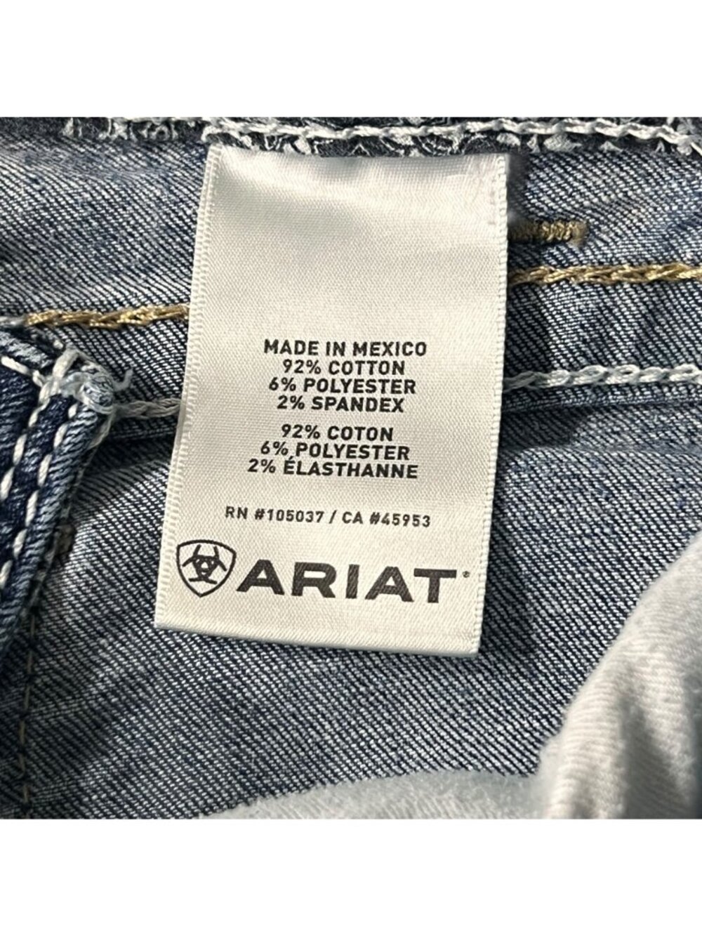 Ariat Womens Mid Rise Bootcut Jeans 27R Denim Stitch Embroidered Pocket Cowgirl - Picture 6 of 16